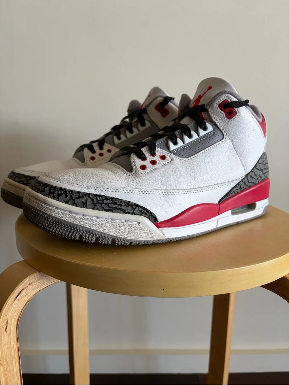 Jordan Air Jordan 3 Retro White/Fire Red/Black Sz 9.5 full set
